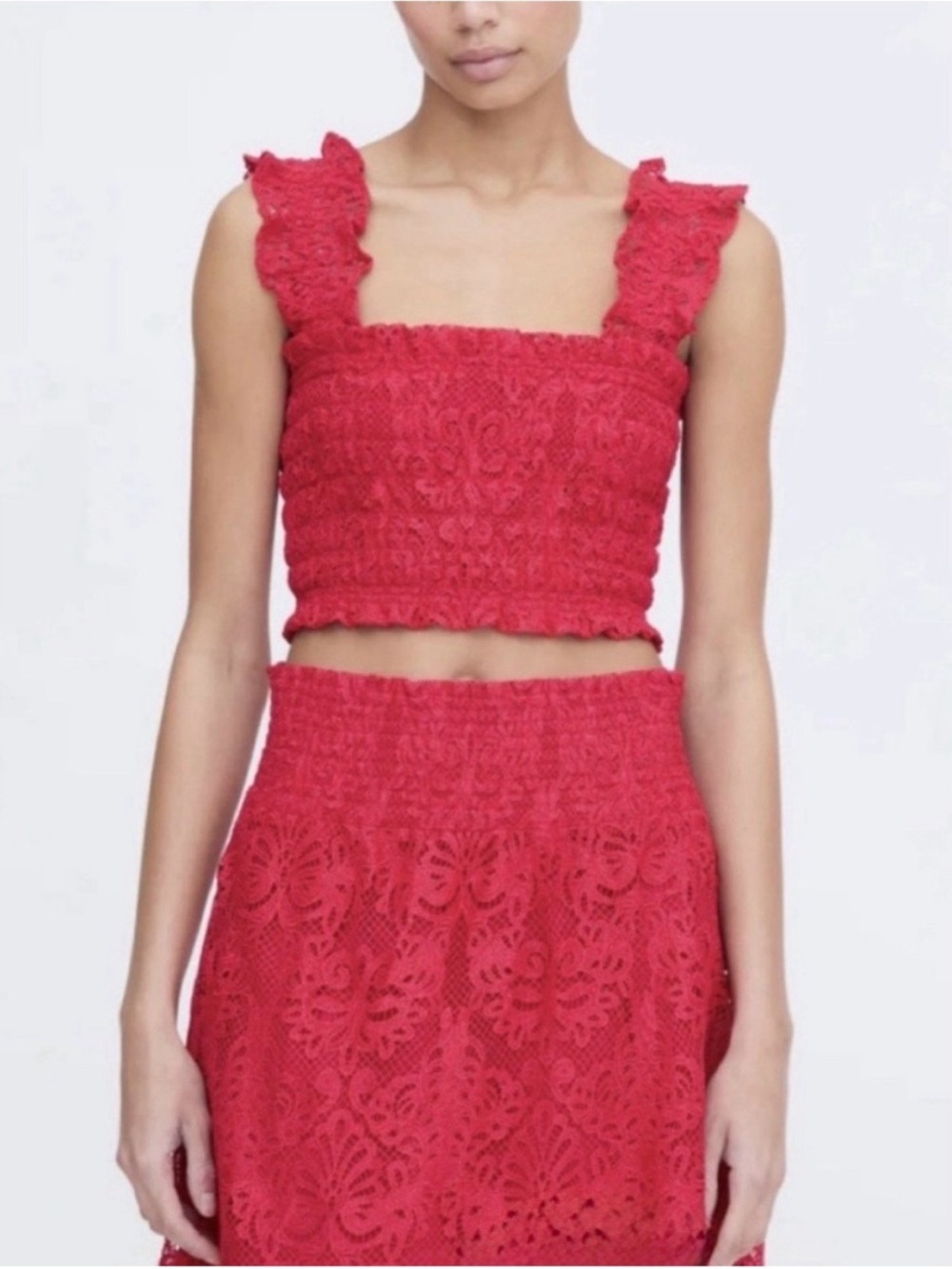 Hill House Nap Top & Maxi Skirt Set NWT Cerise